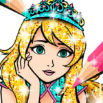 Princess Coloring Book Glitter